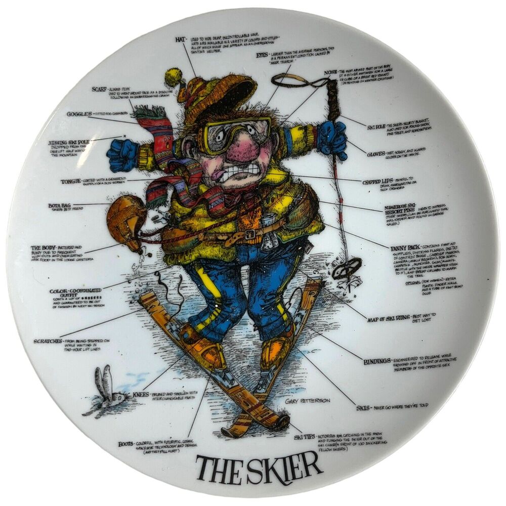 the Gary Patterson "The Skier" Porcelain Wall or Plaque Plate Royal Orleans